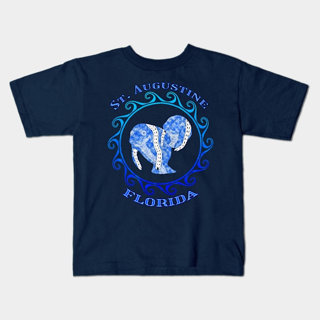 St. Augustine Florida Vacation Tribal Manatees Kids T-Shirt by macdonaldcreativestudios